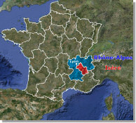 Carte de la région Rhône-Alpes