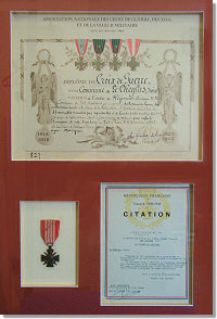 Diplôme de Croix de Guerre